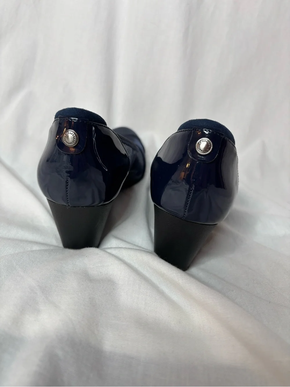 Anne Klein Timeout Wedge women’s size7 dark navy blue,  padded insole, i flex